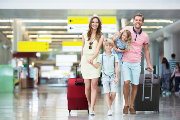 Family Departing and Traveling Abroad Together